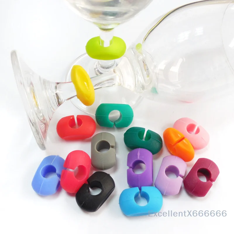 

12Pcs Silicone Wine Cup Glass Markers Party Goblet Wine Drinking Cup Marking Tag