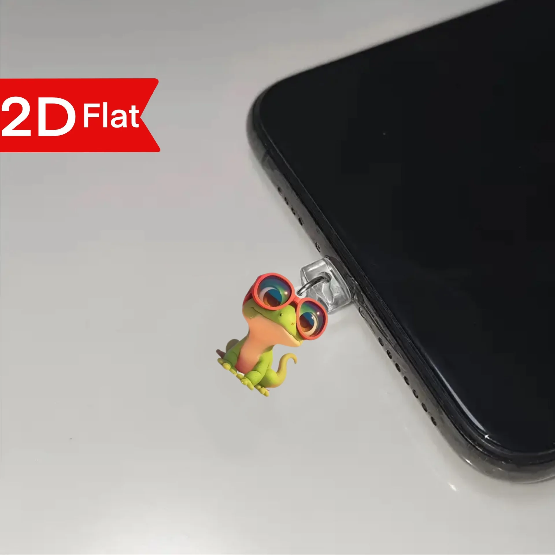 Cute Phone Accessory Stylish Reptile Dust Cover Acrylic Dust Plug Funny Lizard Dust Plug For Personal Use Samsung Android