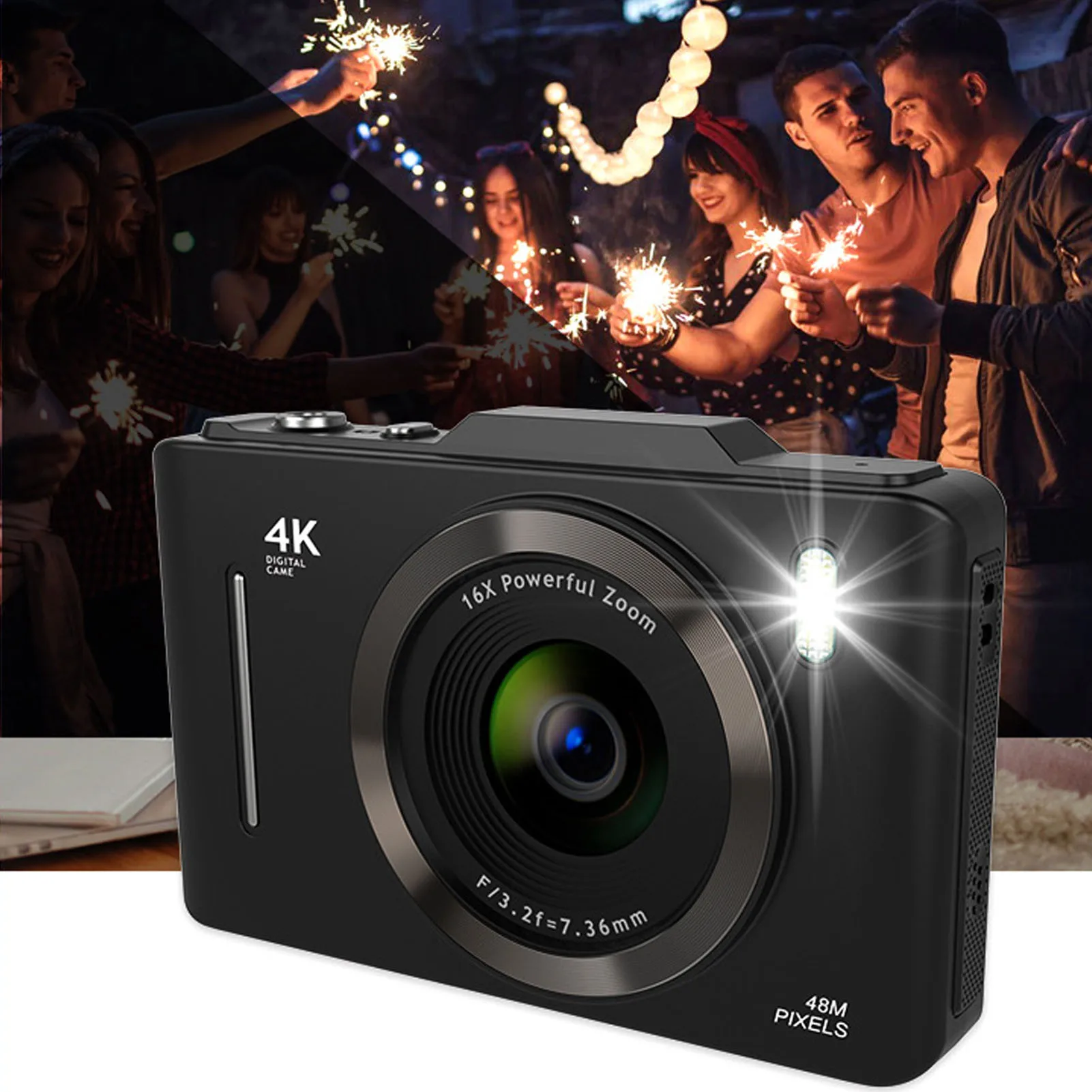 4K Digital Camera for Photography Autofocus 48MP HD Camera with Anti Shake 16X Digital Zoom 2.8 Inch Screen Auto Focus 4K Camera