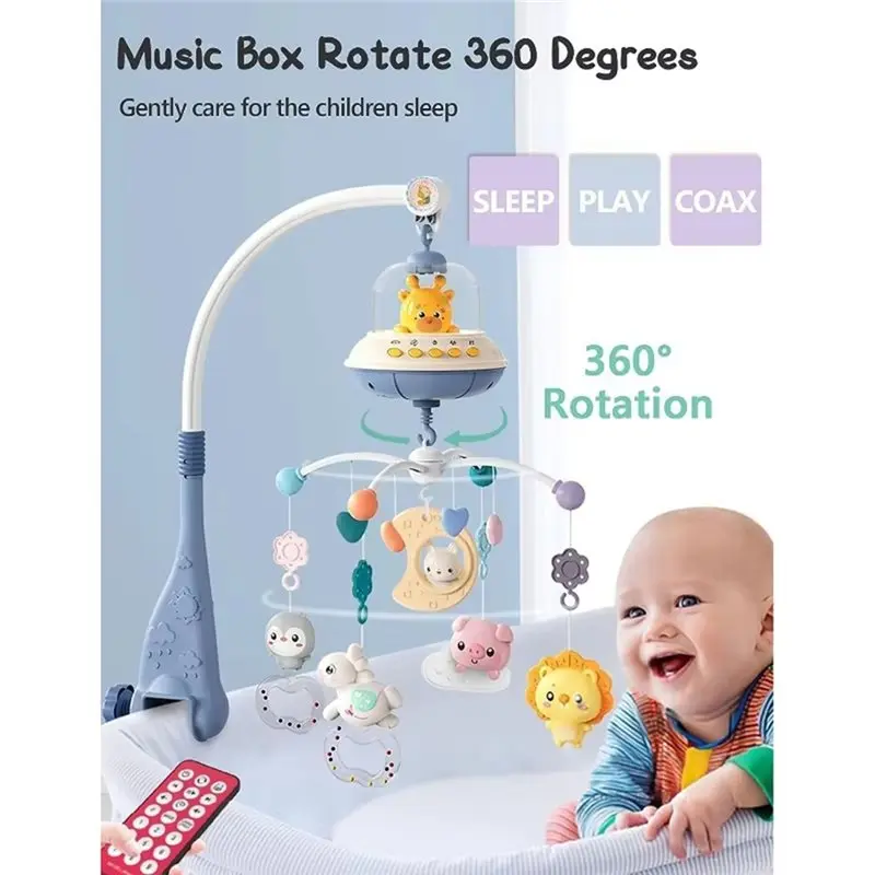 ミュージカルベビーベッドモバイル 新生児ベビーモバイル リモコン付きベビーベッド 新生児ベビーモバイル ベビーベッド