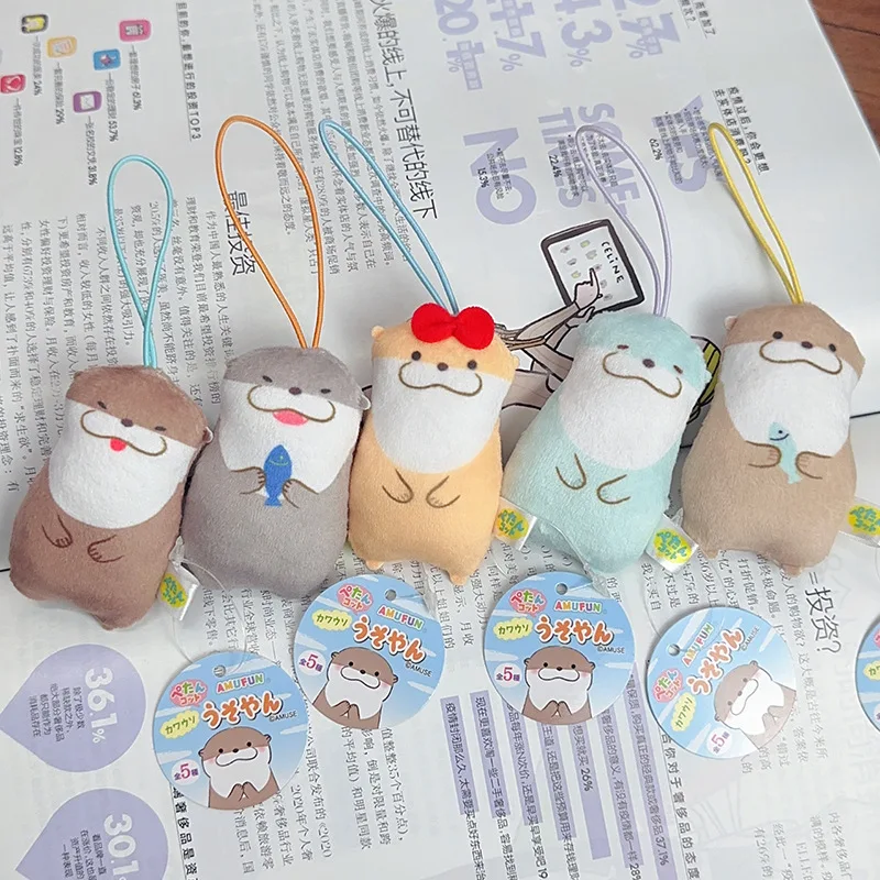 New Japanese Style Cute Otter Plush Doll Pendant Cartoon Kawaii Mini Animal Otter Plush Backpack Decoration Pendant Gifts