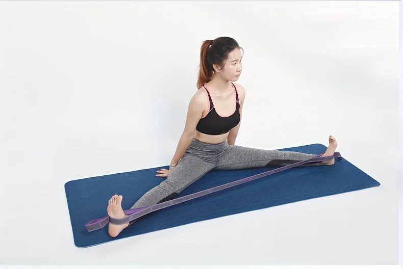 Numbered Resistance Bands with Guide Purple Blue Pink Elastic Straps for Yoga Pilates Home Gym Pull-Up Training Band
