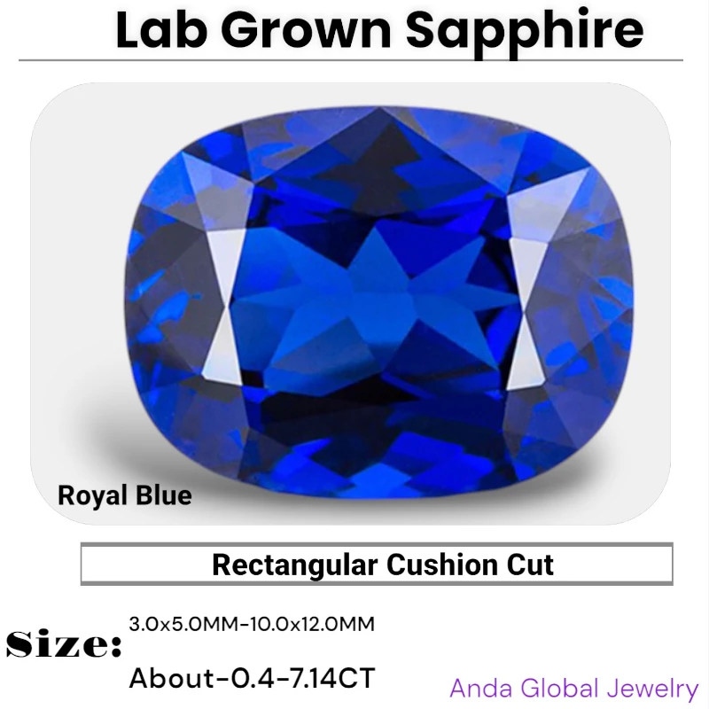 

S-Lab Grown Sapphire Royal Blue Color Rectangular Cushion Cut Gems For Jewelry Setting&Custom Design Selectable AGL Certificate
