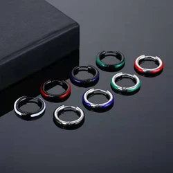 New Fashion Colorful Drip Hoop Earrings Jewelry Gift Women Men Stainless Titanium Steel Gothic Boucle Oreille Femme