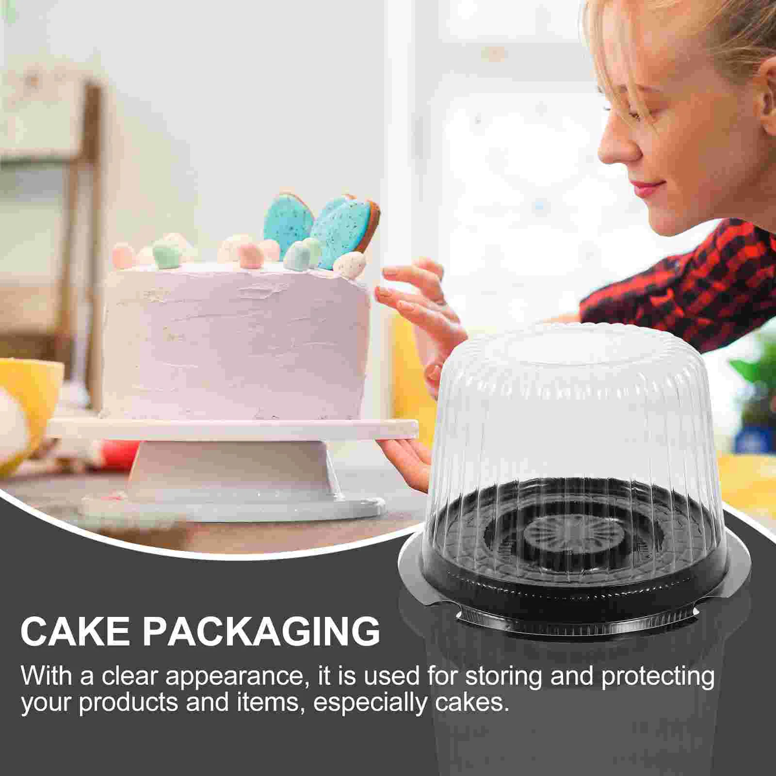 10 Pcs Cake Box Boxes for Cakes and Packaging Clear Containers with Lids Food Plastic Carrier Pastry Travel