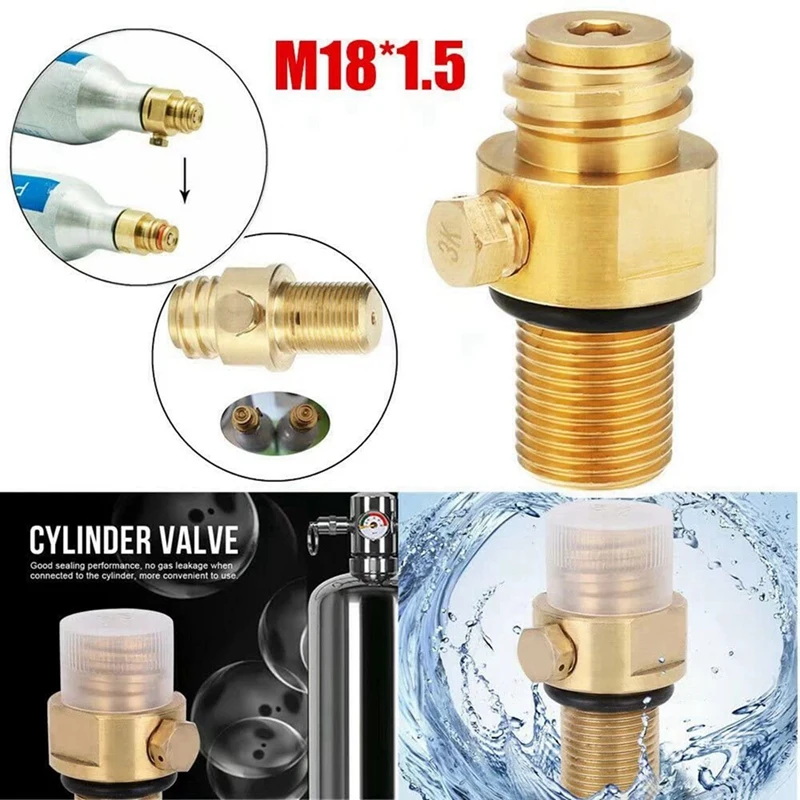 2Pcs M18X1.5 Refill CO2 Valve Adapter Thread Converter Replacement For Sodastream