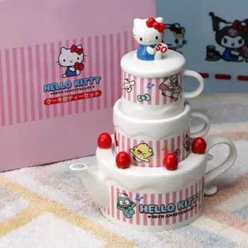 3件式Hello Kitty陶瓷杯禮物創意杯茶具茶壺辦公杯下午茶杯結婚婚禮家居裝飾 10 最佳銷售 Hello Kitty婚禮 - №10