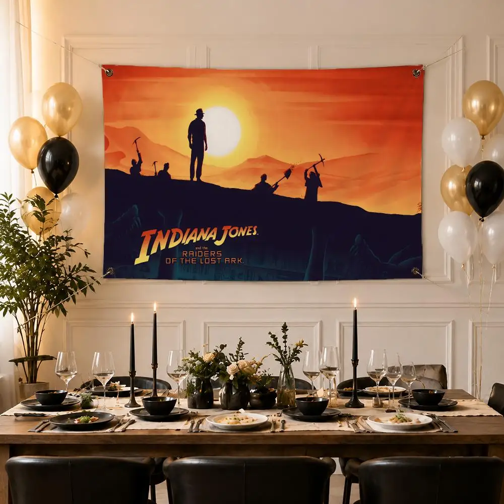 Game Indiana Jones and the Fate of Atlantis Flags Indoor Outdoor Wall Banner Home Room Decor Hanging Art Backdrop