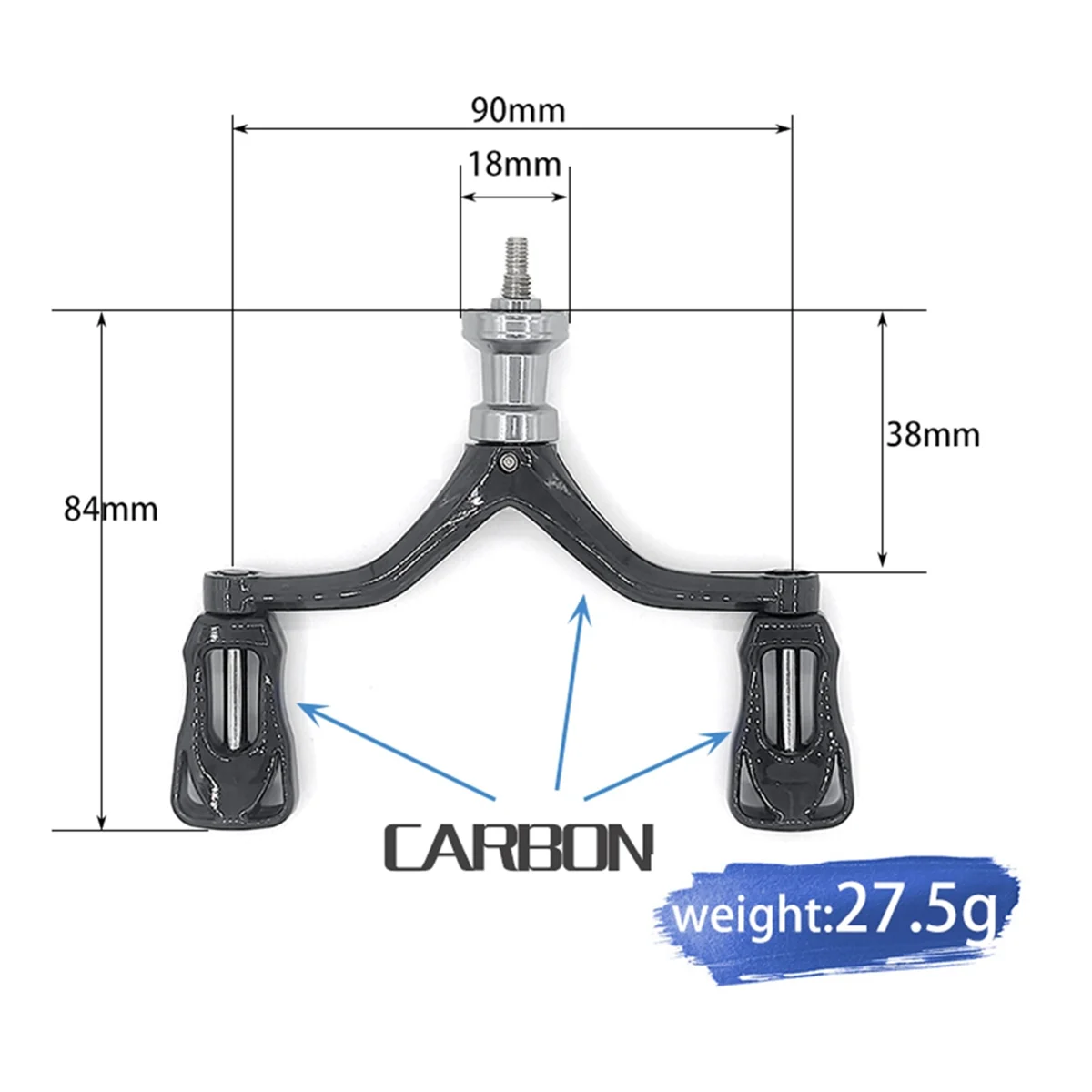 AA26P Spinning Reel Replacement Double Handle Carbon Arm Fishing Reel DIY Modified Fishing Tackle for KASTKING SEAKNIGHT
