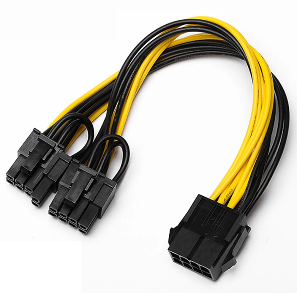 8Pin PCI Express to 2 x PCIE 8 (6+2) pin Motherboard Graph Video Card PCI-E GPU Power Supply Splitter Data Cable 21cm