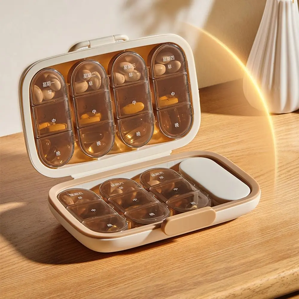 

21/22 Grids Pill Dispenser Box Large Capacity Waterproof Pill Case Sealed Durable Medicine Storage Containers Outdoor