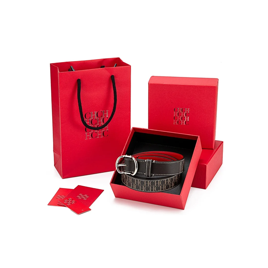 A Gift Box Packaging Pu Material With Letter Pattern Design Belt Suitable For Daily Wear By Both Women And Men