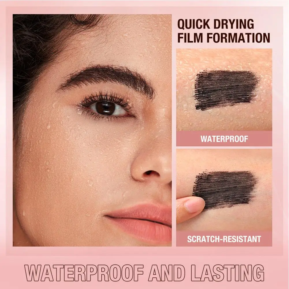 Mascara Waterproof Lengthens Eyelashes Extension Black Non-smudge Lengthening Volume 5D Silk Fiber Mascara Cosmetics