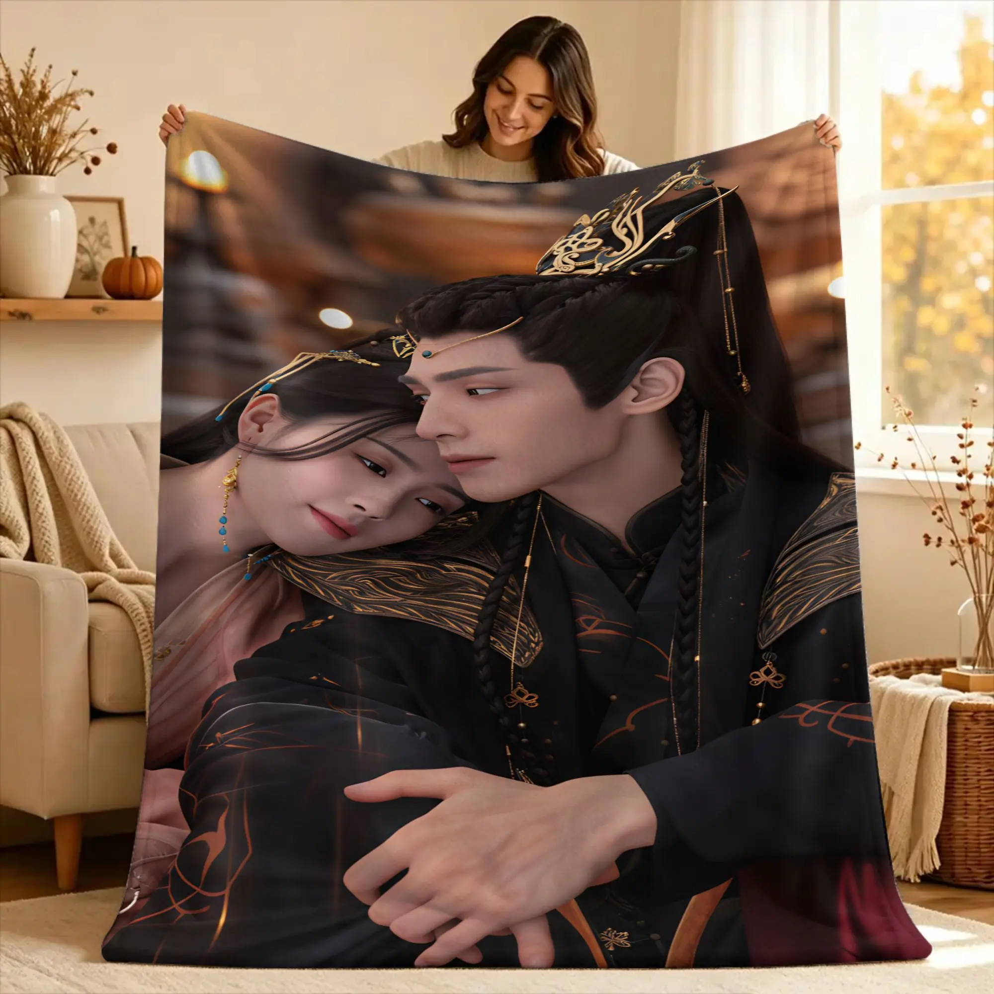 Leo Luo Yunxi Bai Lu  Blankets  Super Warm  Plush Bedding Throws For Living Room Airplane Travel Flannel Bedspread Bed Cover