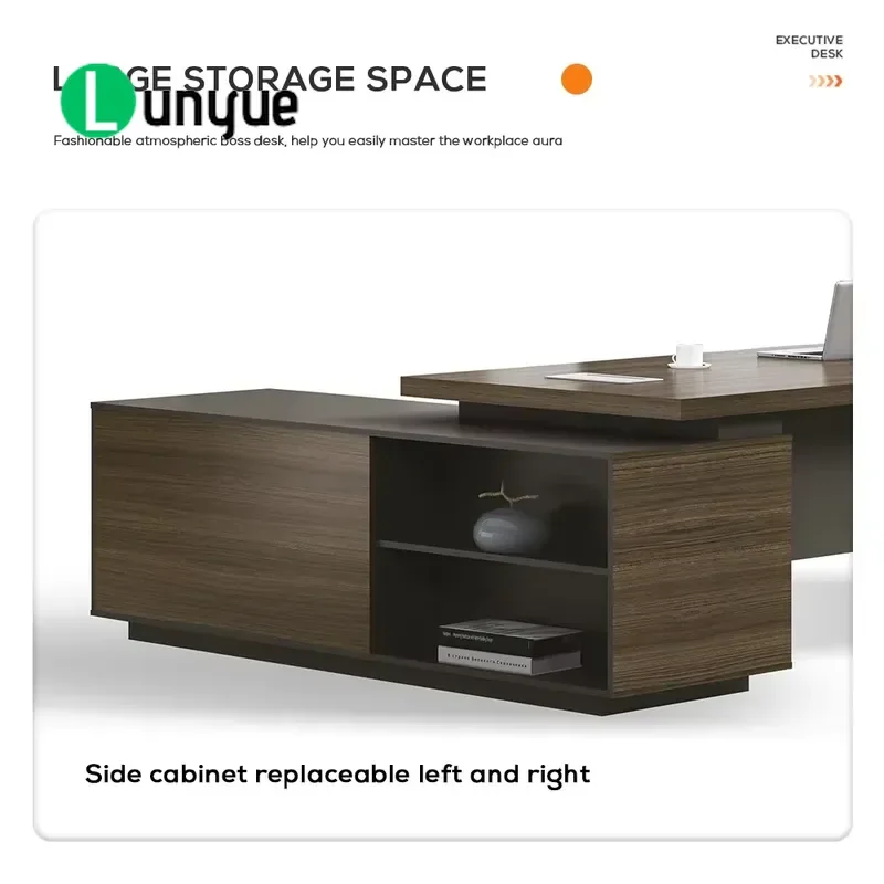 Modern L Shaped Executive Desk Large Deluxe Office Furniture Computer Workstation for Home Business Corner Setup Spacious