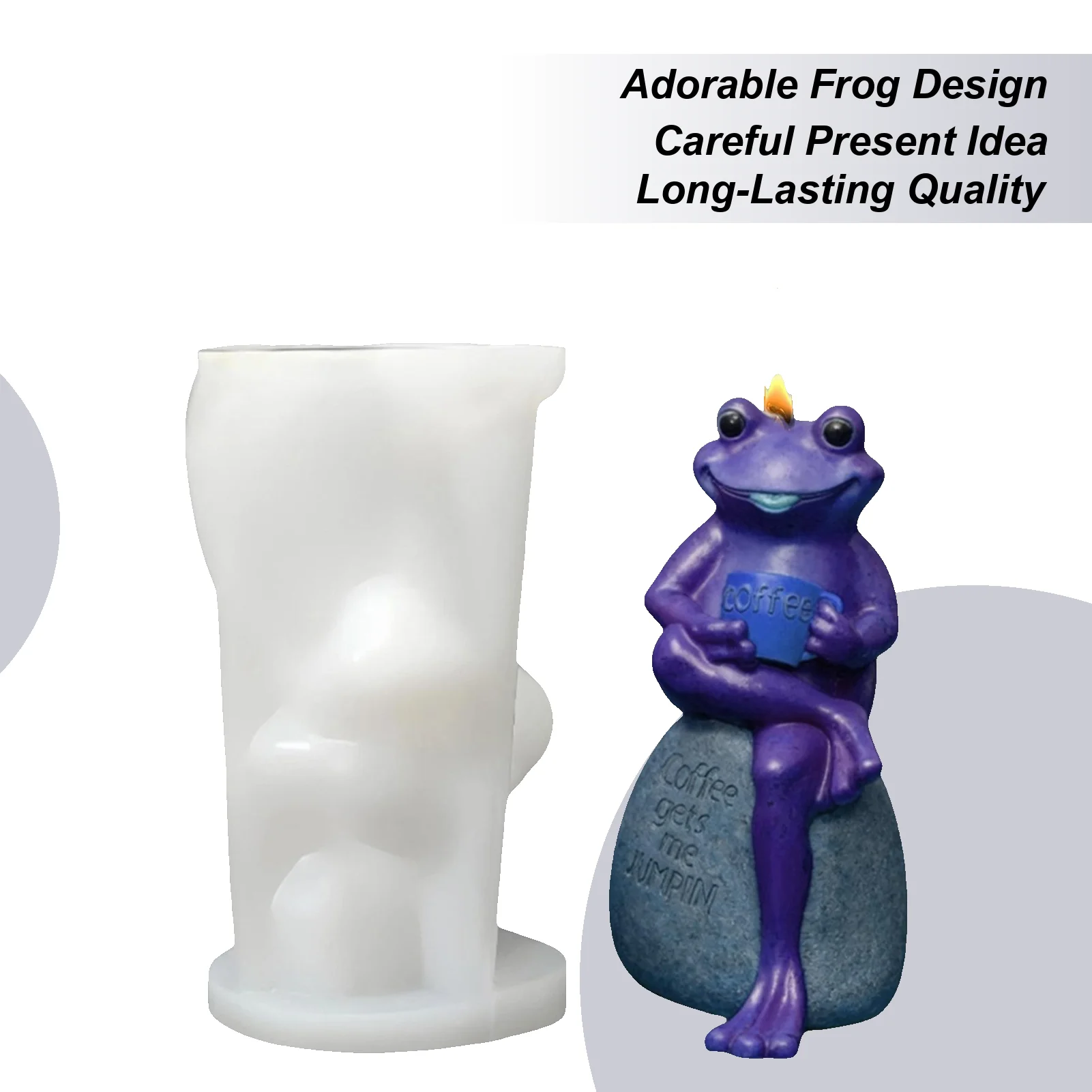 

Форма для лягушки, силиконовая многоразовая статуя, украшение животного, скульптура, смоляная форма для изготовления свечей из бетонной глины, уличный домашний двор