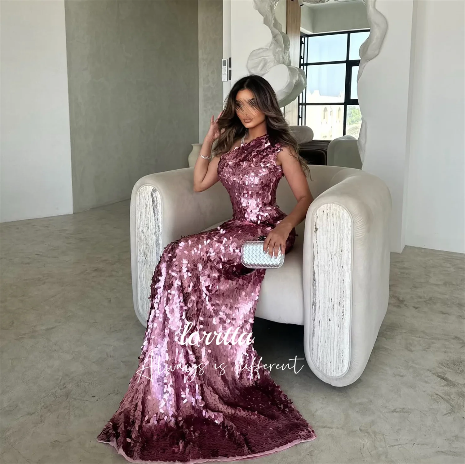 

Lorrtta Elegant Long Dress Fishtail Cut Luxury Evening Dresses 2025 Women Shiny Fabric Wedding Dresses for Parties Customized