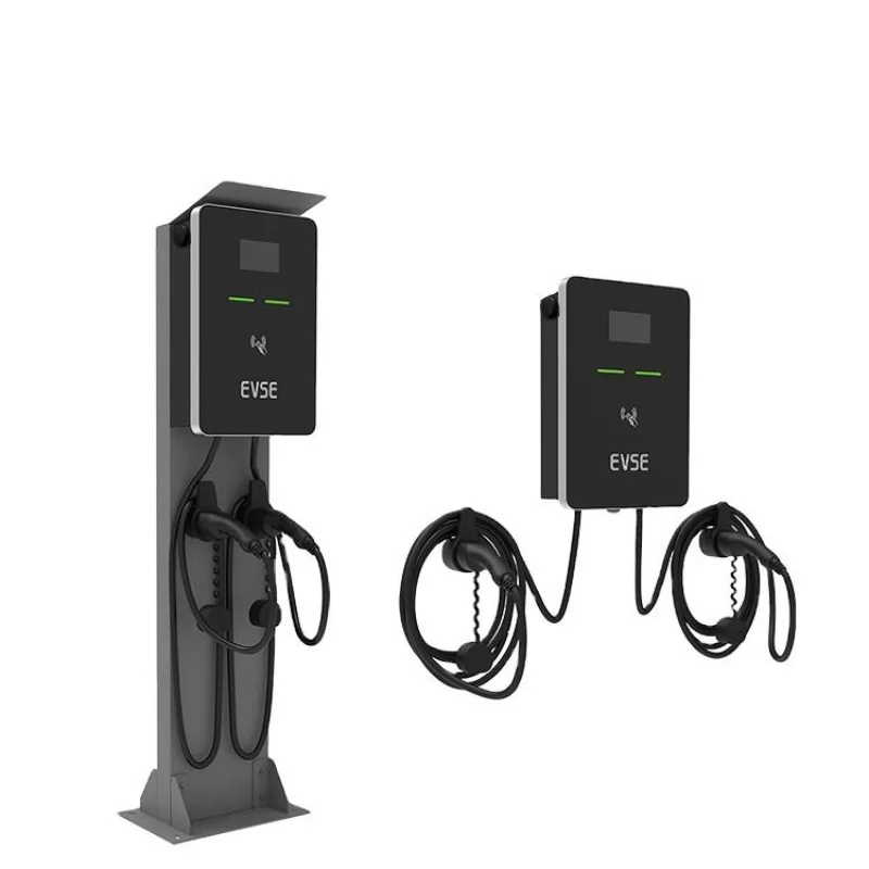 New Fashion Designed AC 14KW Electric Car Charging Station With Two Plugs EV Wall Mounted Charger