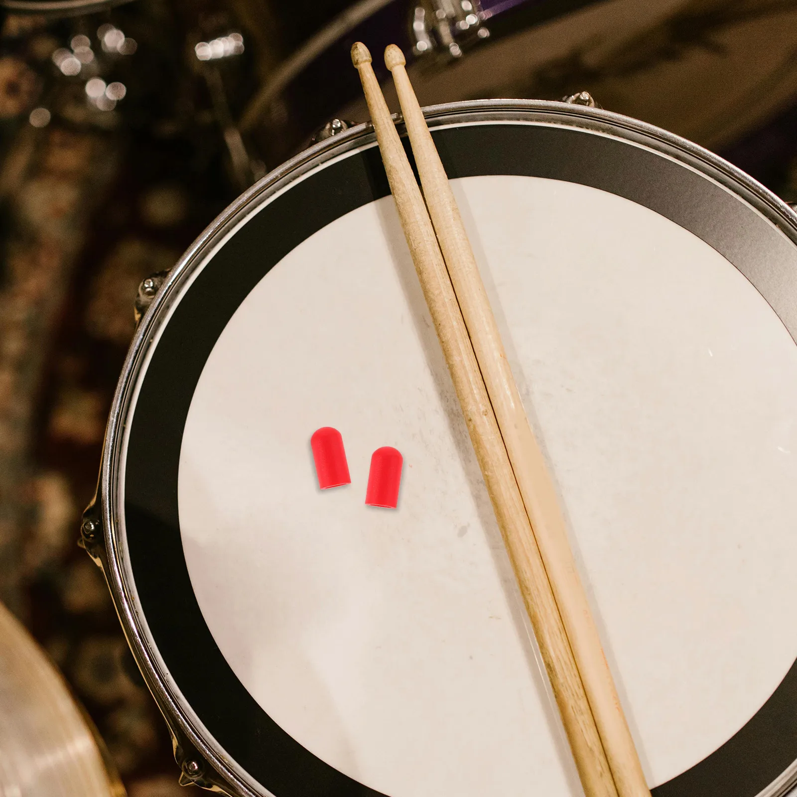 

10pcs Drumstick Protection Tips Silicone Drum Stick Covers Red Soft Replacement For Practice Percussion Electric Drum