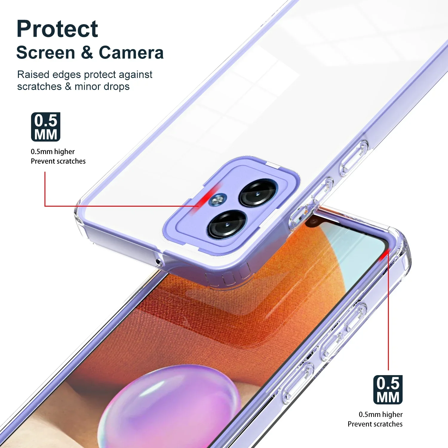 Luxury 360° Shockproof 3-in-1 HD Transparent Case for MOTORALA MOTO EDGE 40 EDGE 40 PRO EDGE 40 30 NEO G84 G54 G34 G24 G14 4G 5G