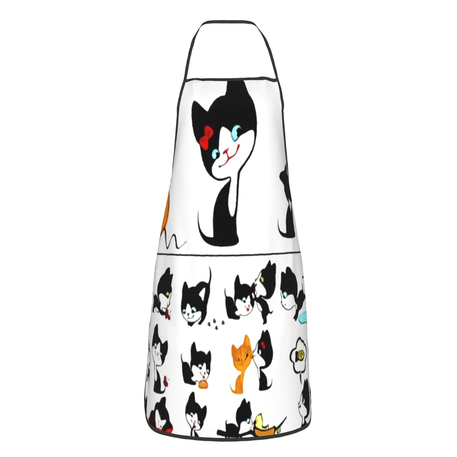 Cartoon Polyester locking hem Apron Home Cooking Baking Kitchen Cat Apron Cat