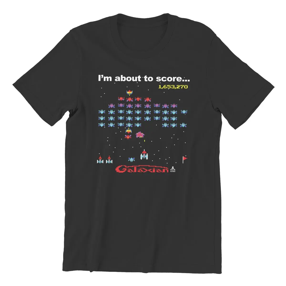 Mod.01 Arcade Galaga 1981 Space Invaders Video Game Juego Retro Vintage 80s Gaming Console Aliens 8-Bits Gamer T Shirt for men