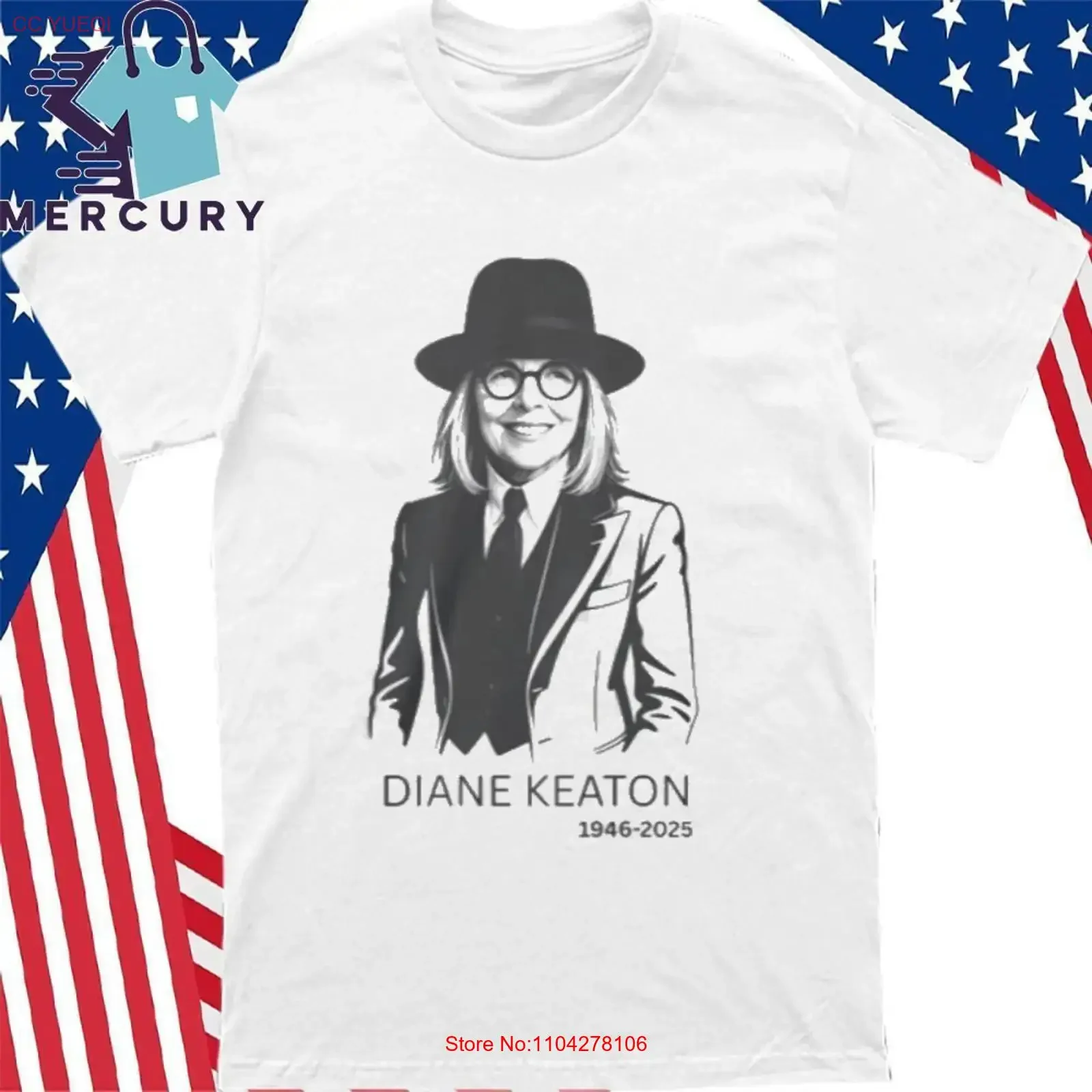 Rip Diane Keaton 1946 2025 T Shirt vintage Washed Stylish Versatile Casual graphic streetwear Stretched Soft fashion