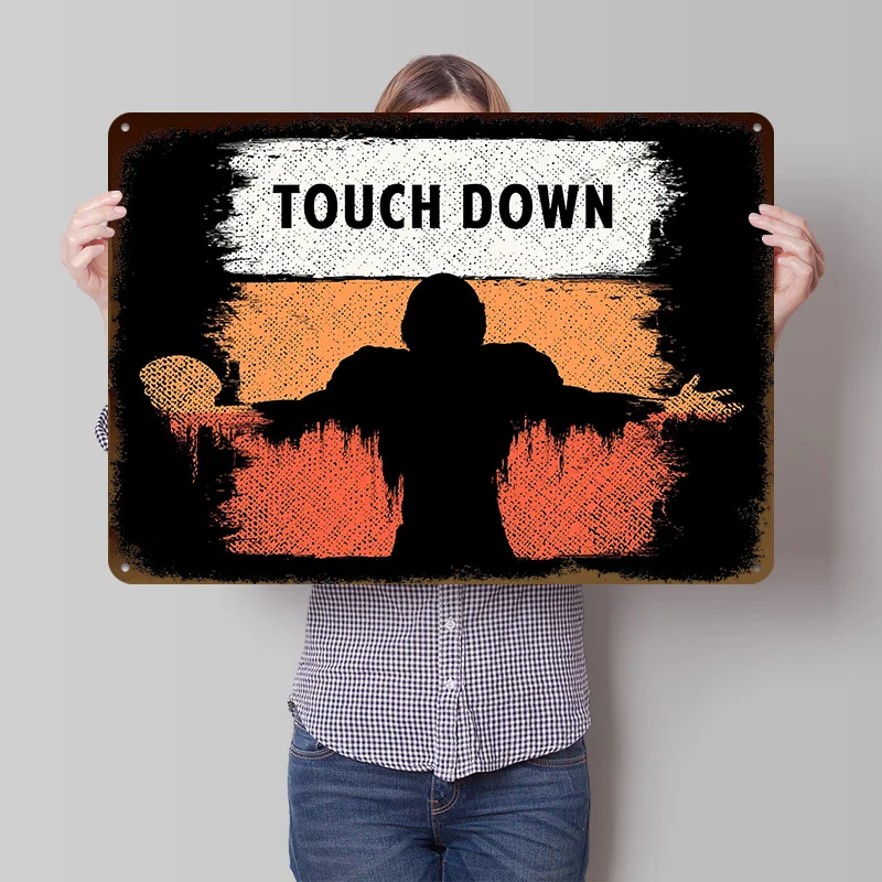 American Football Winner Metal Poster Customized Wall Art Retro Vintage Tinplate Signs for Man Cave Garage Decoration Room House