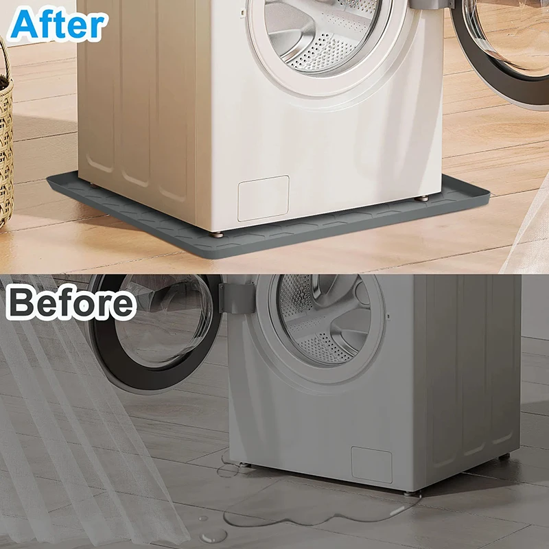 

Силиконовый коврик для мини-холодильника 60x60 см, коврик для стиральной машины, нескользящая мини-капельная сковорода с приподнятыми краями, защита пола от царапин