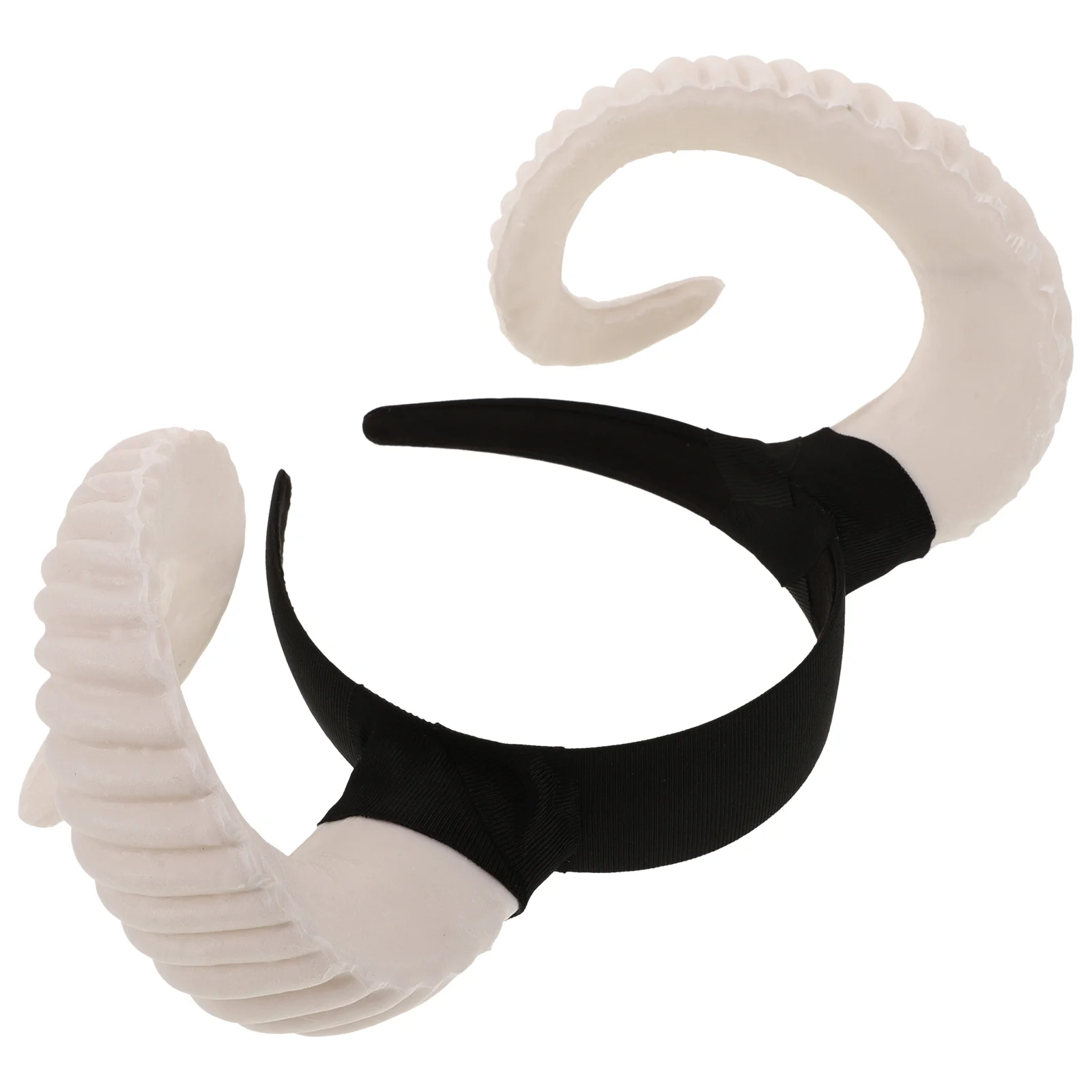 

White Headband Cosplay Party Accessory Headdress for Performance Hair Hoop Horn Halloween Goat Scratch-free Headwear