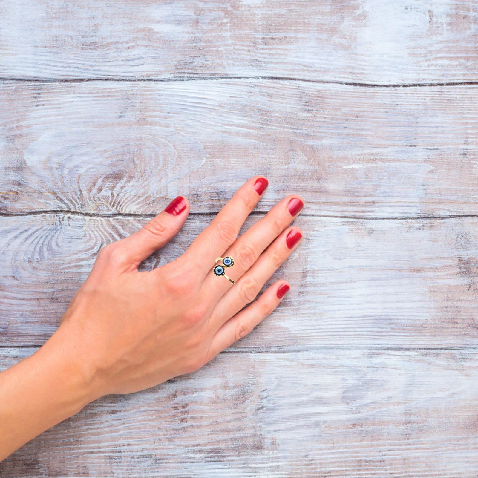 

Evil Eye Open Adjustable Wrap Ring Statement Jewelry For Women Vintage Aesthetic Beach Party Wedding Ring Gift