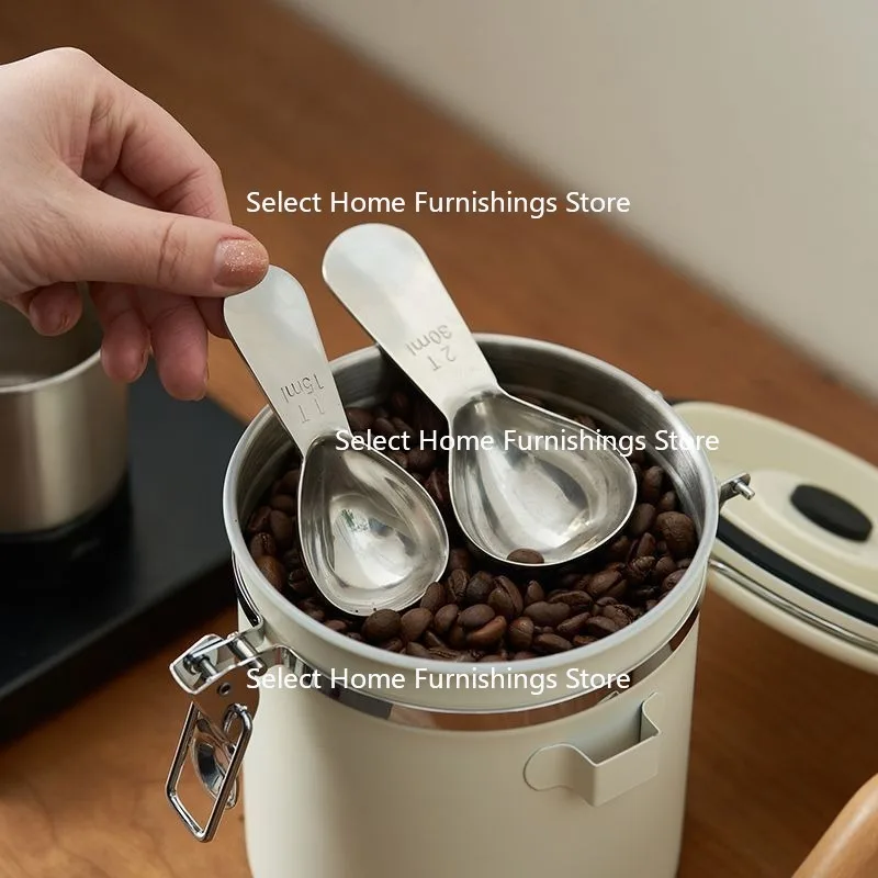 Suitable for 430 Stainless Steel Short Handled Coffee Bean Powder Measuring Spoon, Tea Baking Milk Powder Weighing