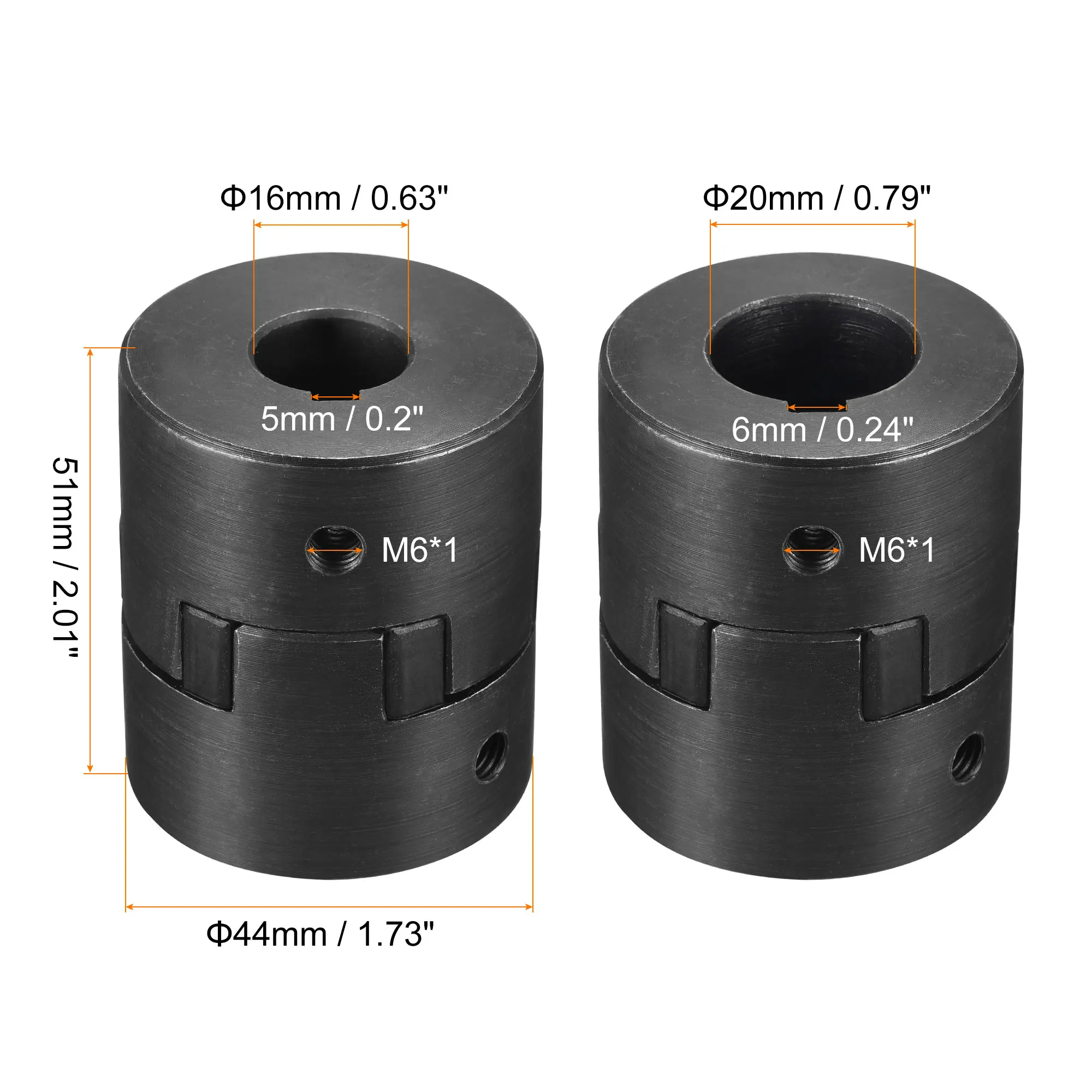 Elastyczny wał sprzęgła Uxcell 16mm do 20mm złącze sprzęgła silnika 51mm x 44mm