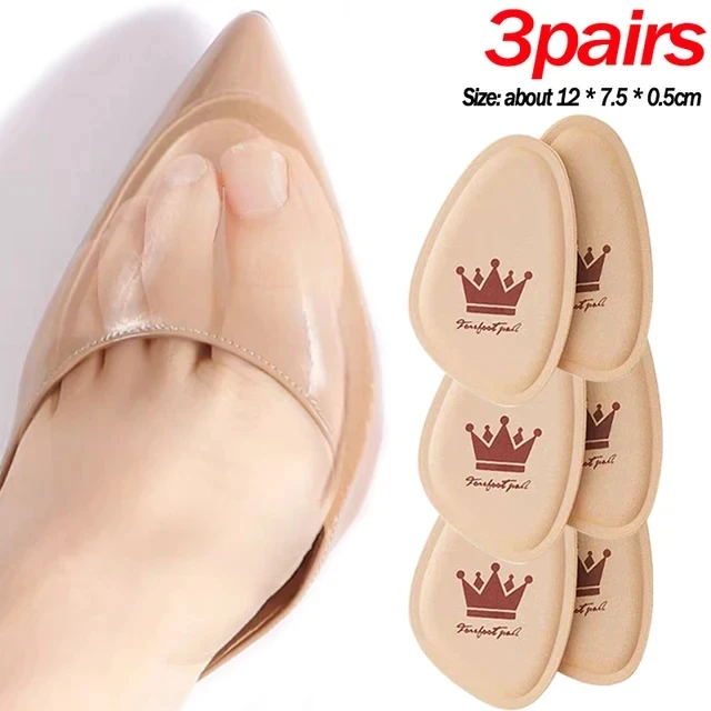 6pcs Front Foot Cushion Forefoot Pads Women High Heels Non-slip Pain Relief Insert Half Insoles Foot Care Shoe Pads Insoles