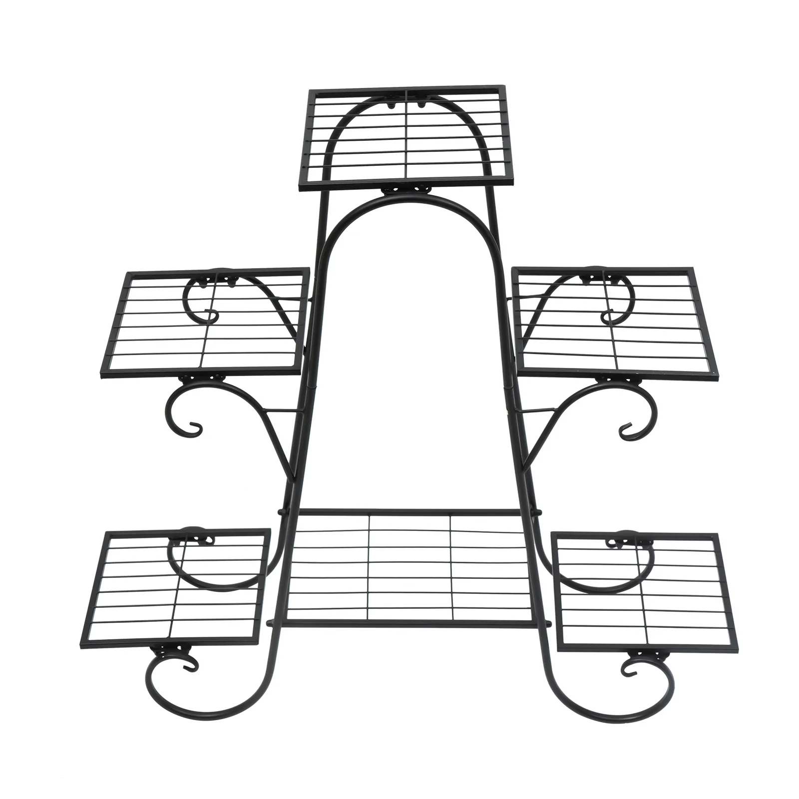 

6 Tier Plant Stand, Northern Europe Metal Flower Rack Flower Pot Shelves for Balconies Patio Garden Store Black