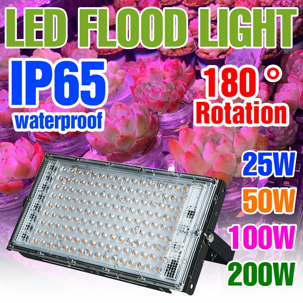 

LED Full Spectrum Grow Lights Hydroponics Plant Cultivation Lamp AC220V EU Plug 25W 50W 100W 200W For Greenhouse Tent Growth Box