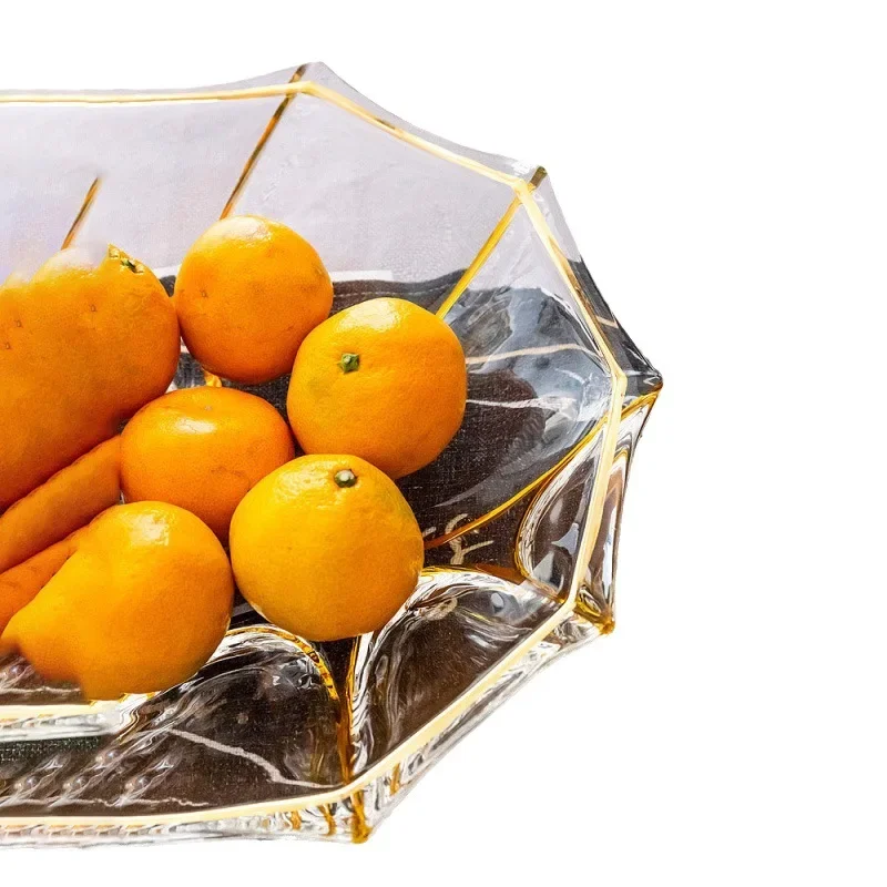 

Crystal glass fruit plate, modern living room creative home coffee table candy basin club KTV large fruit basket