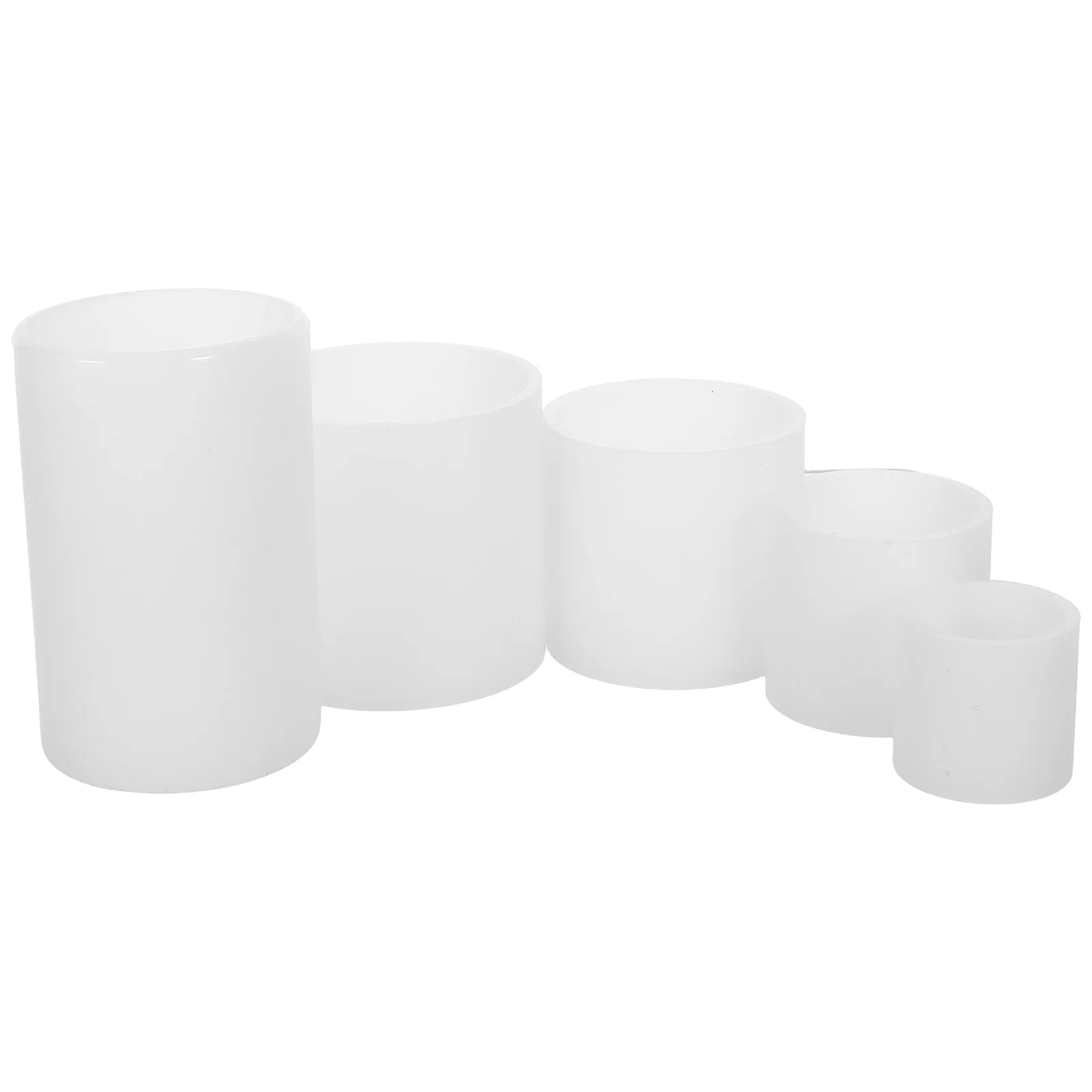 

5Pcs Silicone Round Pillar Molds for Resin Wax Making DIY Craft Durable Flexible Casting Moulds Wax Moulds for Candles