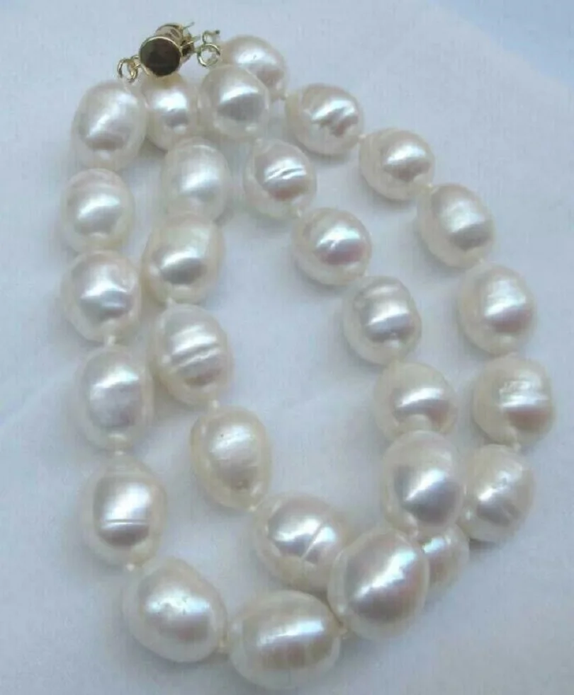 

10-12mm Double Strands 7.5-8" Natural South Sea White Pearl Bracelet 14k Gold P