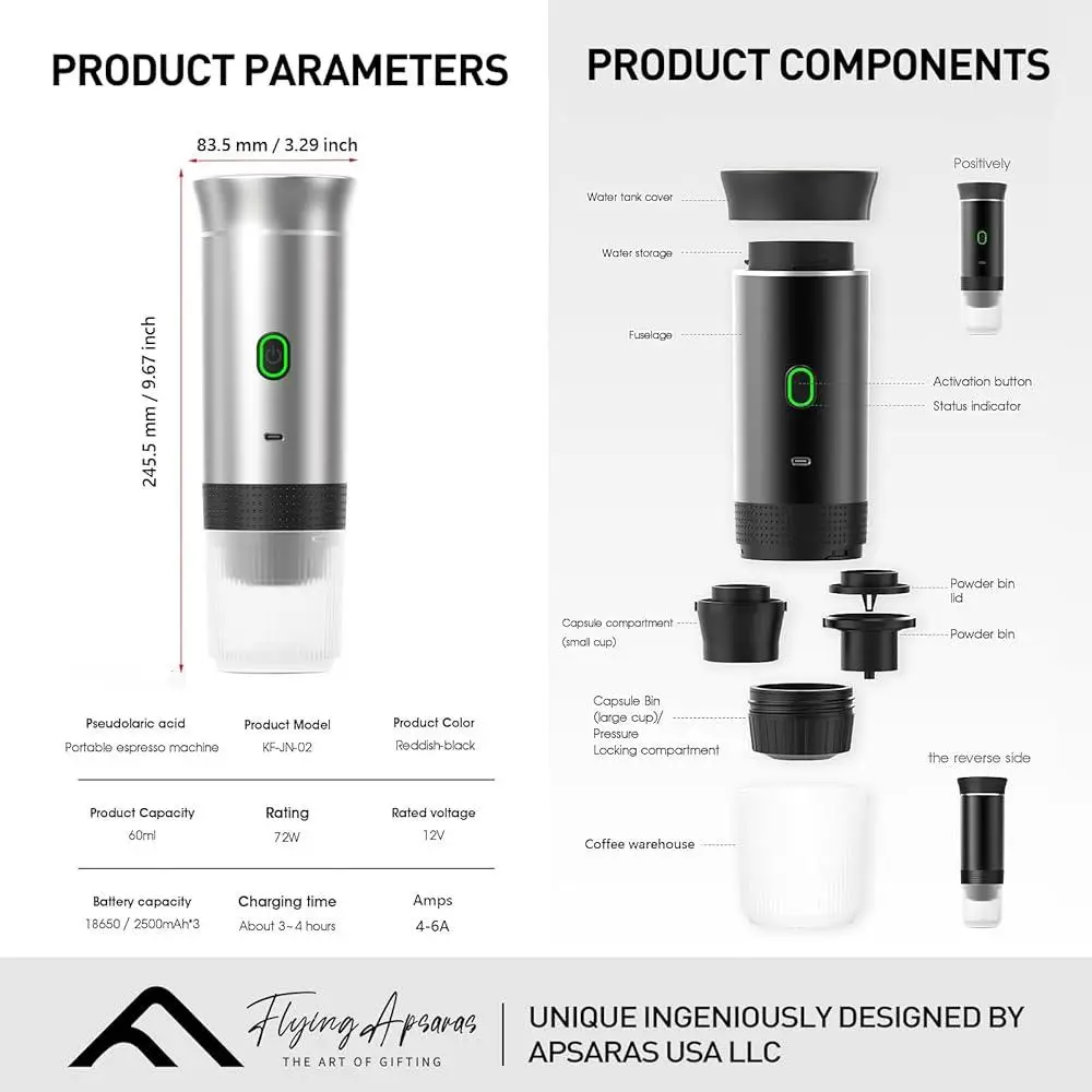 Портативная кофеварка для эспрессо, быстрый нагрев, 20 бар, электрическая кофемашина 3 в 1, автомобильная кофеварка Nespresso Dolce Gusto, молотый кофе