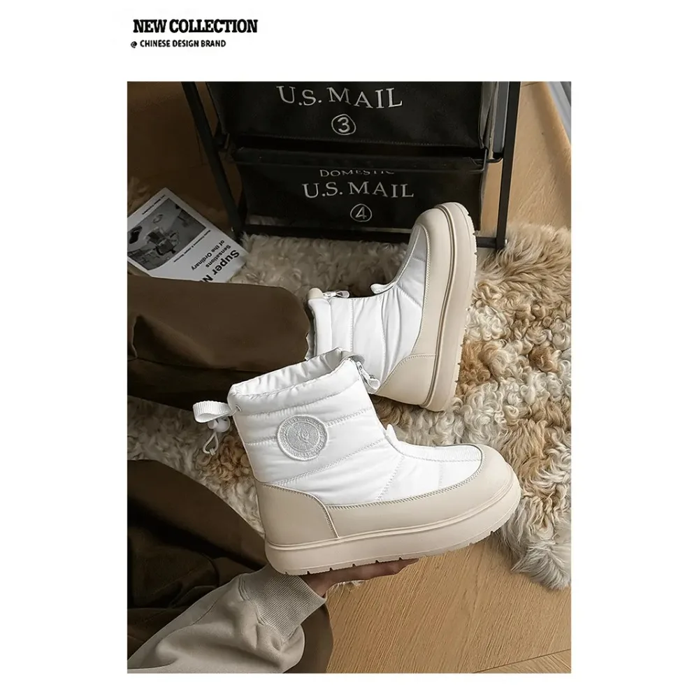 

2025 Winter New Women's Thickened Cotton Shoes with Fleece Lining for Warmth and Anti-slip Durable Bottom; Free Shipping