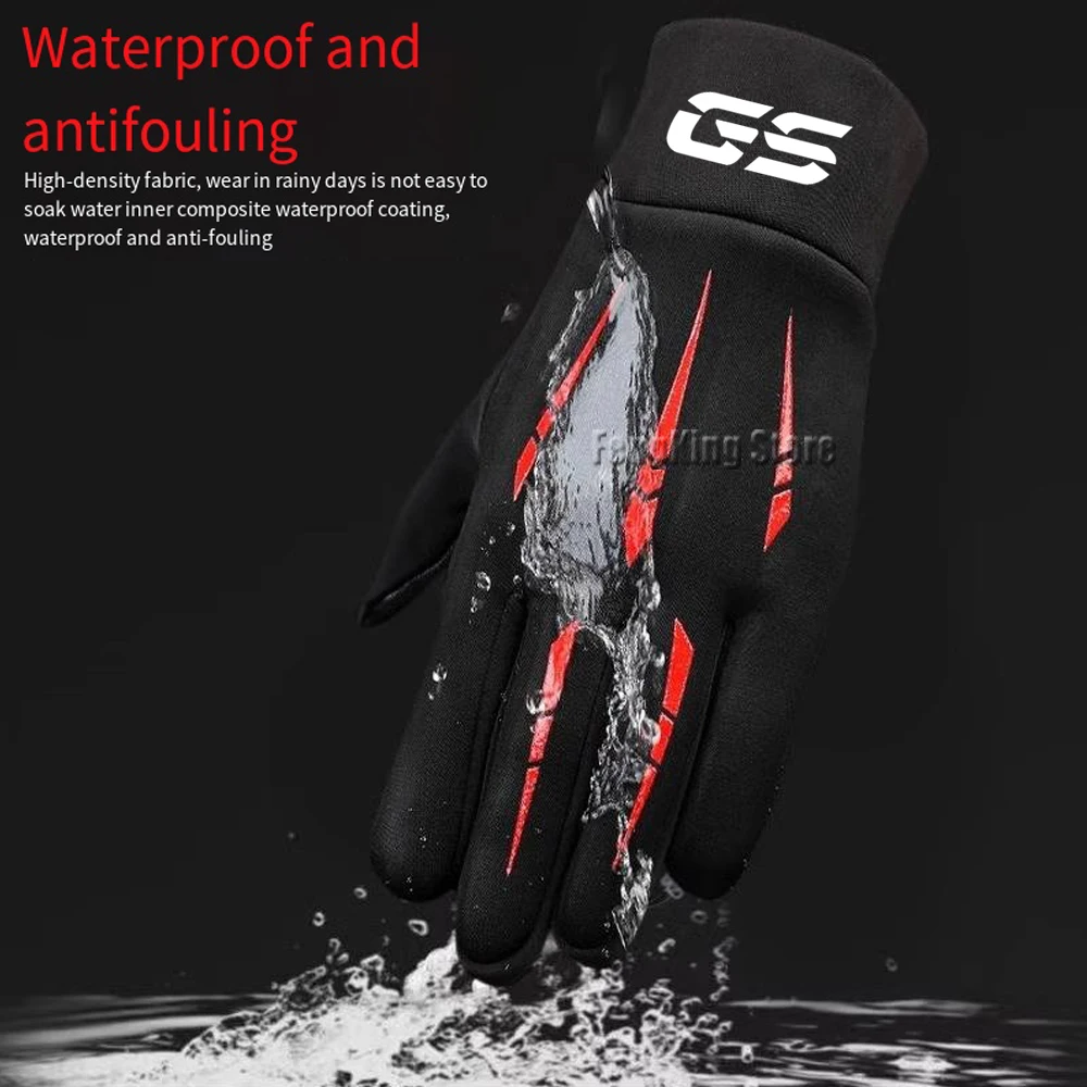 For BMW R1200GS R1250GS R 1200GS Motorcycle Windproof, Waterproof, Warm Riding Equipment, Full Finger Touchscreen Gloves