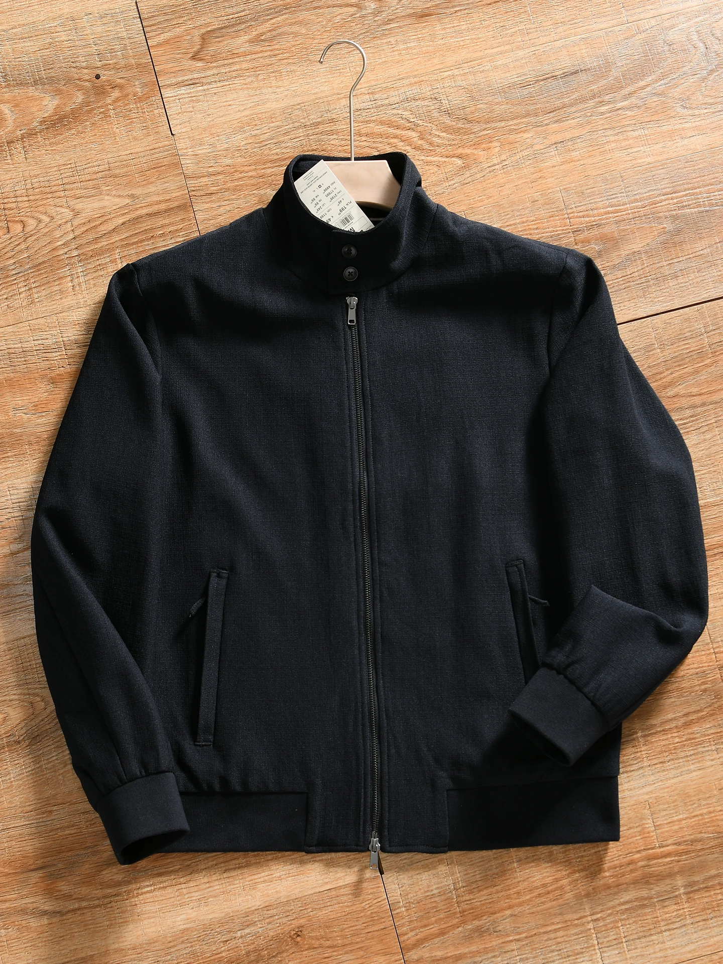 Advanced Texture Men's Casual Stand Collar Jacket Outerwear Autumn Winter Fashion Urban Style Standard Fit Polyester Fiber