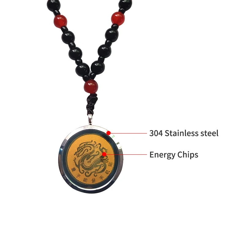 CAMAZ Chinese Loong Pendant Necklace Black Jewelry