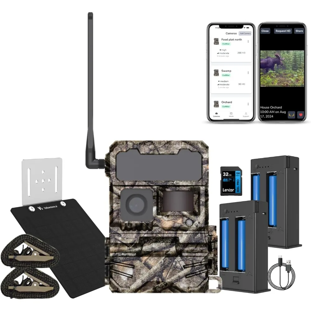 Y2 Solar Trail Camera Bundle from  4G Cellular - Includes Solar Panel  Rechargeable Battery Packs