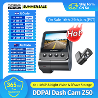 DDPAI 4K Dash Cam Z50 Front and Rear Cam Car Camera with 4K  Built-in WiFi GPS ADAS Dual Dash Camera Car DVR Support Rear Cam