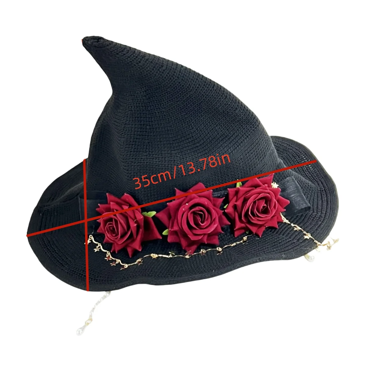 Halloween Big Bow Wizard Hat Retro Witch Hat Masquerade Rose Gothic Magical Girl Hat Cosplay Accessories Party