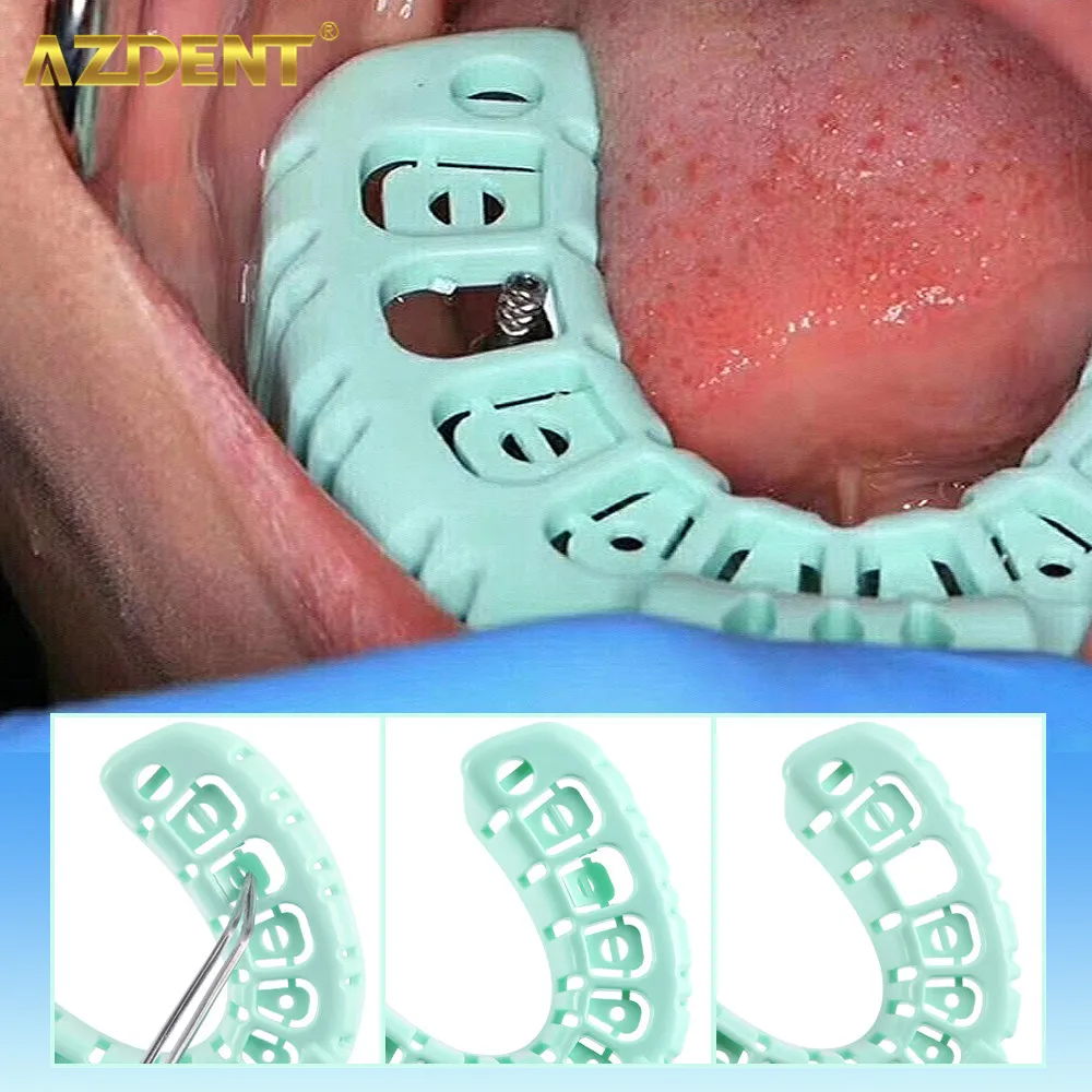 1set Azdent Dental Impression Trays 6Pcs/Set Green Full Mouth for Teeth Mold Tray Plastic Large Medium Small Lab Dentistry Tools