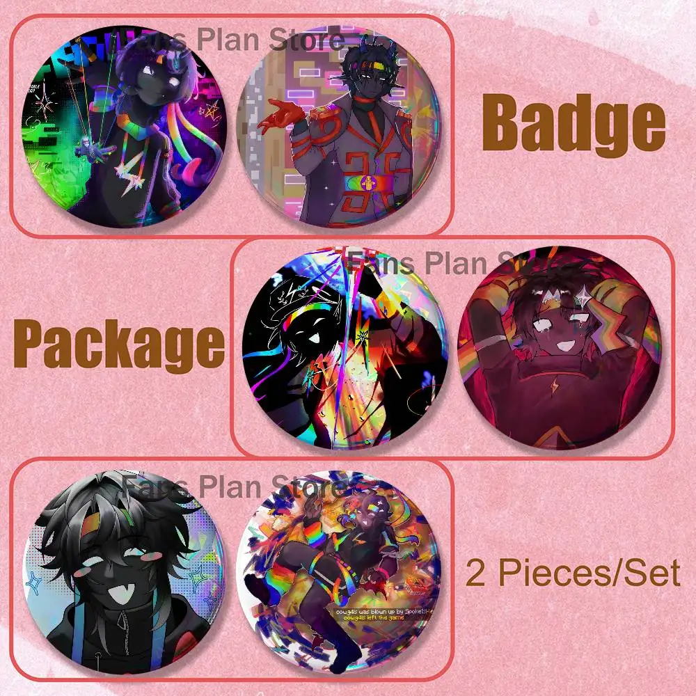 Game S-Spokeishere Brooches For Backpack Accessories 25,32,44,58,75mm Round Enamel Pin 2-piece Set Cartoon Anime Fan Merchandise
