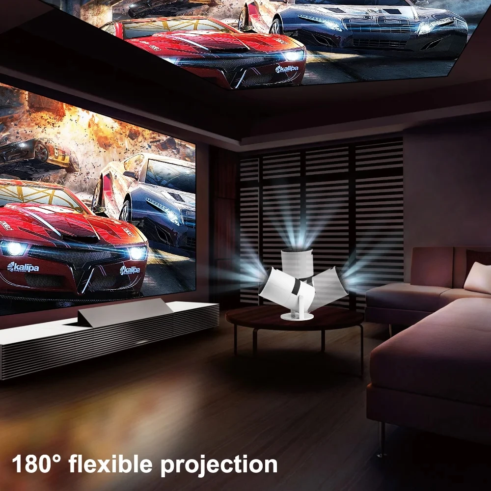 Salange P300 Projector 8K AVI Android11 2.4G/5G WiFi BT5.1 Smart TV 720P Cinema 180 Degree Free Projection Outdoor for Movie New